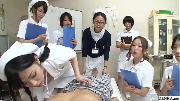 Nieuwe JAV nurses CFNM handjob blowjob demonstration Subtitled topvideo's