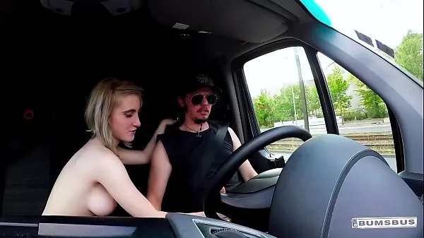 New BUMS BUS - Petite blondie Lia Louise enjoys backseat fuck and facial in the van top Videos