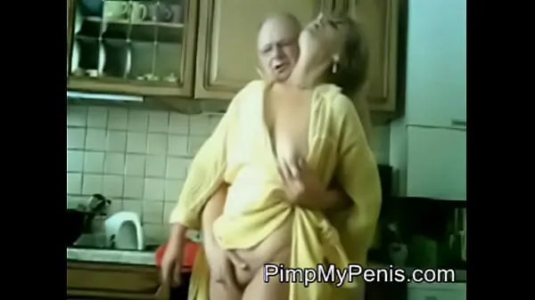New old couple having fun in cithen top Videos