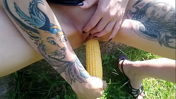 New Lucy Ravenblood fucking pussy with corn in public top Videos