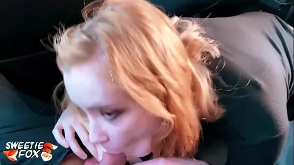 Nya Redhead Suck Dick Taxi Driver and Cum Swallow in the Car - POV toppvideor