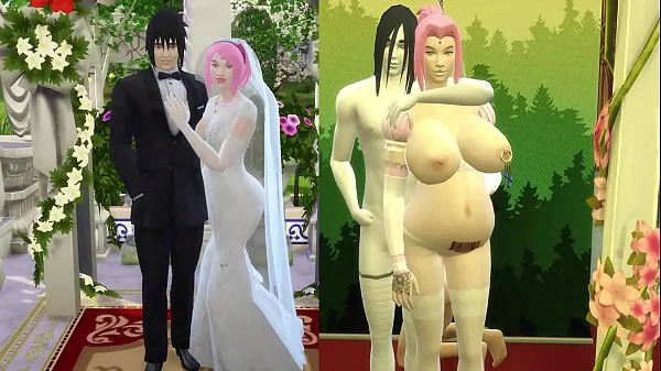 New Sakura's Wedding Part 4 Naruto Hentai Obedient and Domesticated Wife Pregnant from their houses in front of her Cuckold and Sad Husband Netorare top Videos