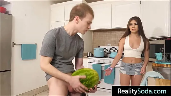 New step Brother fucks stepsister instead of watermelon top Videos