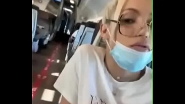 New Blonde shows his cock on the plane top Videos