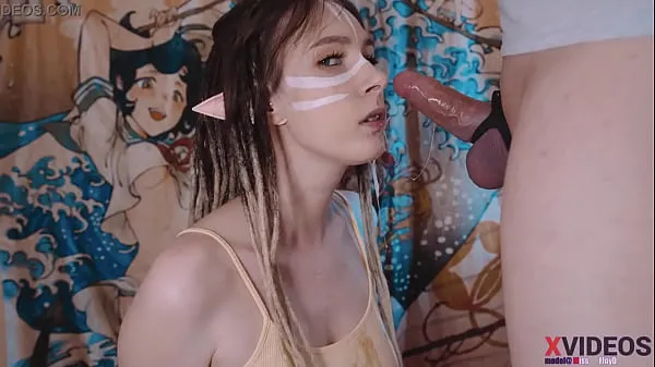 New Cute girl elf in dreadlocks sucking my cock juicy! Drooling deep blowjob ! Deep throat my beautiful girlfriend top Videos