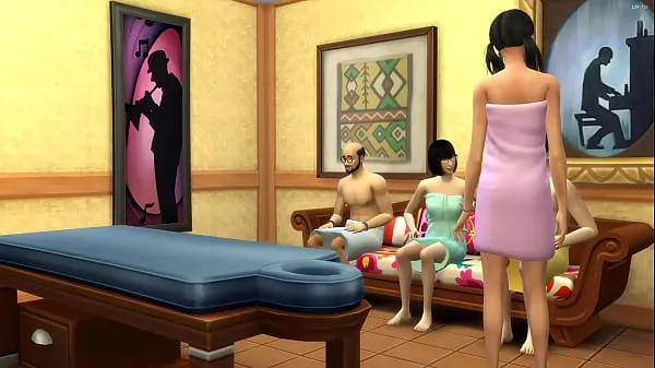 새로운 Japanese Stepdad together with stepdaughter, wife and stepson give each other erotic massage 인기 동영상