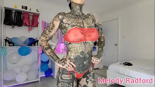 ใหม่ Sheer Black and Red Skimpy Micro Bikini try on Melody Radford วิดีโอยอดนิยม