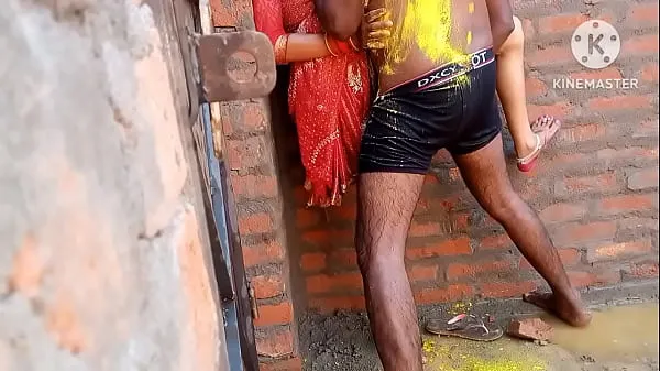 Nye Indian Ragni Bhabhi breaks up with her husband in Holi topvideoer