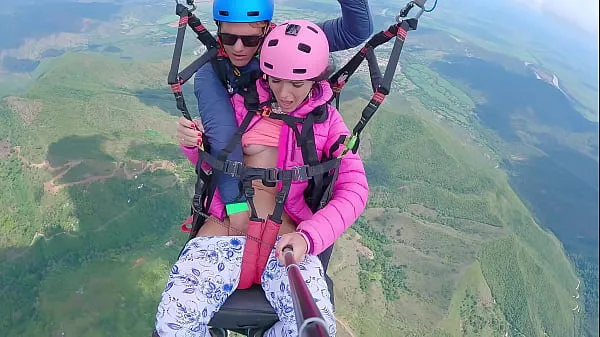 New Wet Pussy SQUIRTING IN THE SKY 2200m High In The Clouds while PARAGLIDING top Videos
