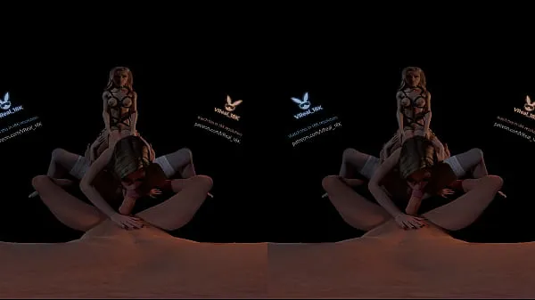 Νέα VReal 18K Spitroast FFFM orgy groupsex with orgasm and stocking, reverse gangbang, 3D CGI render κορυφαία βίντεο