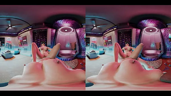 Video mới VReal 18K Scissoring double-ended dildo - Cyberpunk2077 lesbian tribadism - Judy, Panam hàng đầu