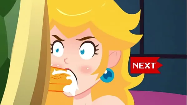 Nya Princess Peach Very sloppy blowjob, deep throat and Throatpie - Games toppvideor